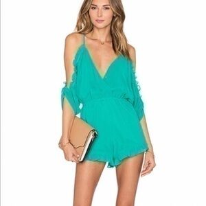 Lovers + Friends Turquoise Malia Romper